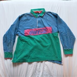 Vintage Coca-Cola Rugby Long Sleeve Small